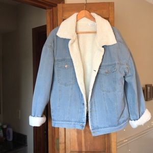 sherpa lined denim jacket